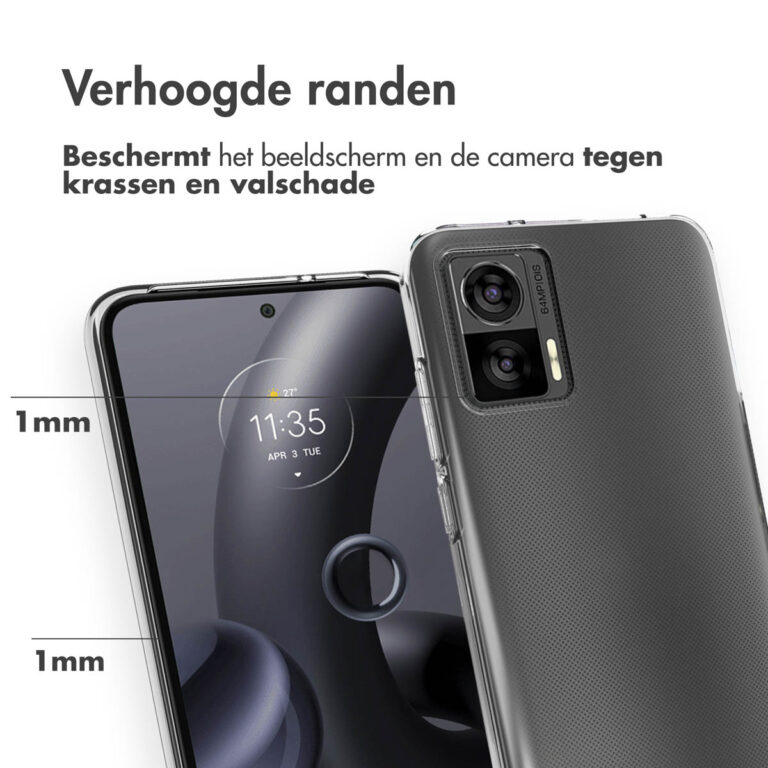 Accezz Clear Backcover Motorola Edge 30 Neo - Transparant - Afbeelding 4