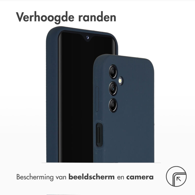 Accezz Liquid Silicone Backcover Samsung Galaxy A14 (5G) - Donkerblauw - Afbeelding 2