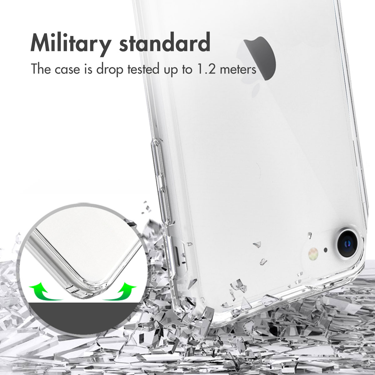 Accezz Xtreme Impact Backcover Apple iPhone SE (2022 / 2020) / 8 / 7 / 6(s) - Transparant - Afbeelding 6