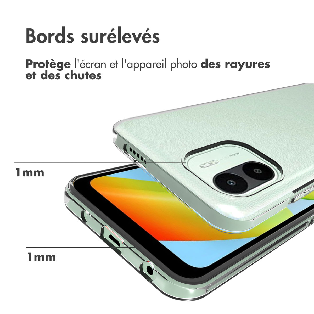 Accezz Clear Backcover Xiaomi Redmi A1 / A2 - Transparant - Afbeelding 8