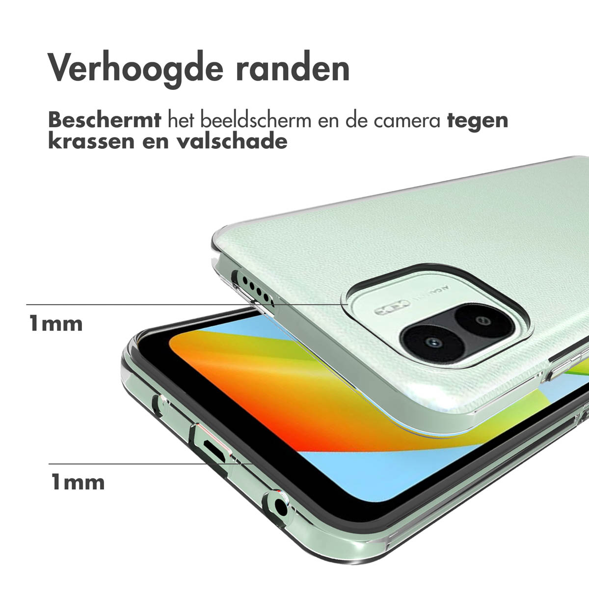 Accezz Clear Backcover Xiaomi Redmi A1 / A2 - Transparant - Afbeelding 9