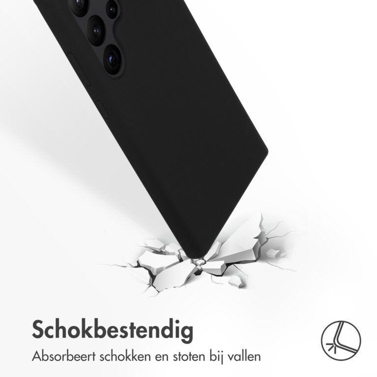 Accezz Liquid Silicone Backcover Samsung Galaxy S23 Ultra - Zwart - Afbeelding 3