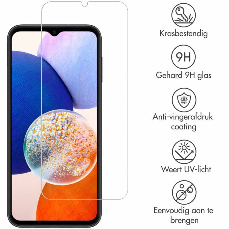Selencia Gehard Glas Screenprotector Samsung Galaxy A14 (5G/4G) - Afbeelding 3