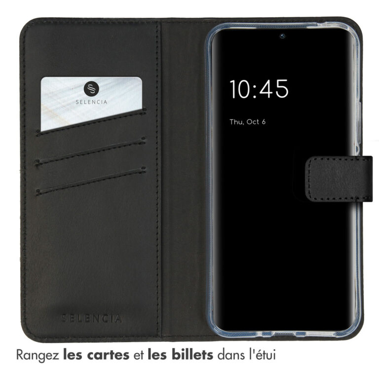 Selencia Echt Lederen Bookcase Samsung Galaxy A54 (5G) - Zwart - Afbeelding 6