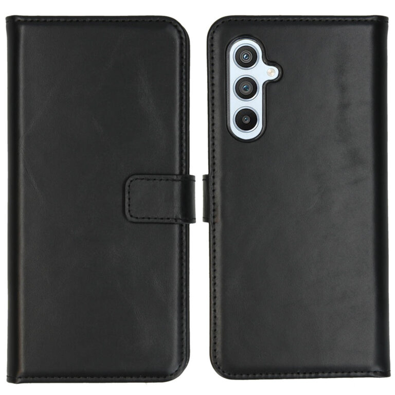 Selencia Echt Lederen Bookcase Samsung Galaxy A54 (5G) - Zwart - Afbeelding 5