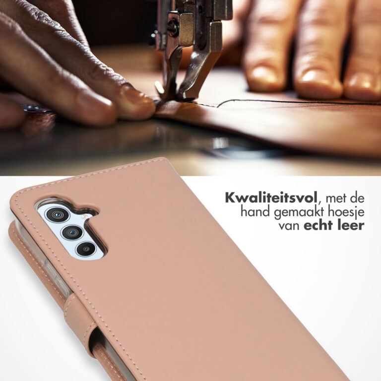 Selencia Echt Lederen Bookcase Samsung Galaxy A54 (5G) - Dusty Pink - Afbeelding 4