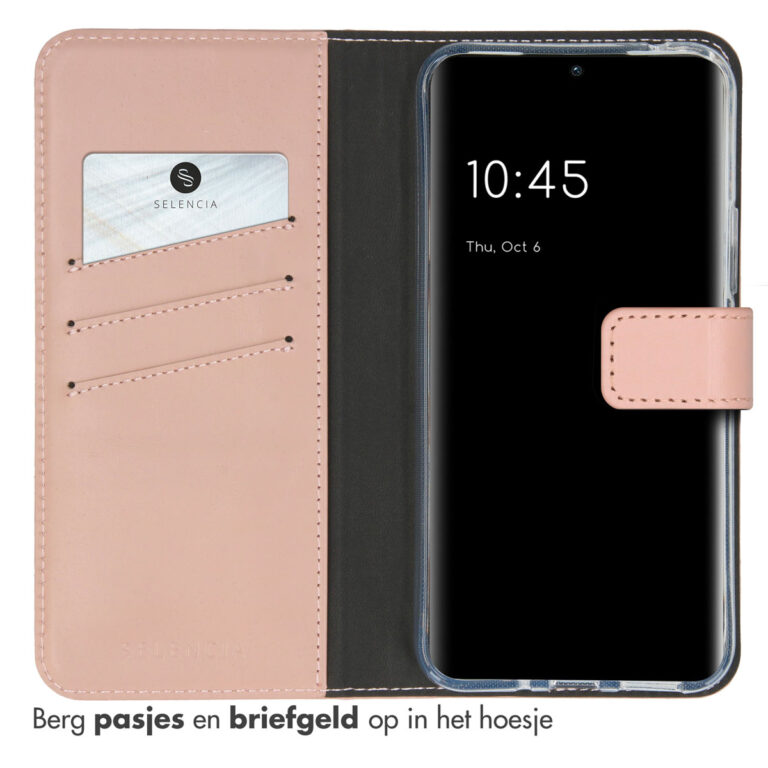 Selencia Echt Lederen Bookcase Samsung Galaxy A54 (5G) - Dusty Pink - Afbeelding 3