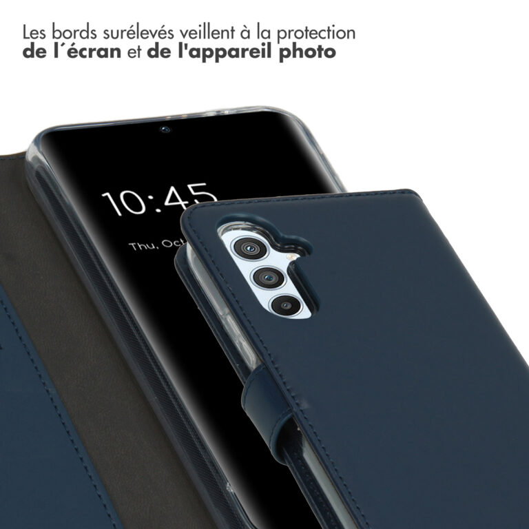 Selencia Echt Lederen Bookcase Samsung Galaxy A54 (5G) - Blauw - Afbeelding 6