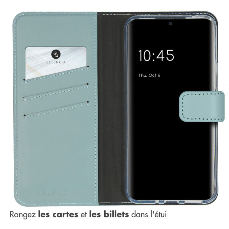 Selencia Echt Lederen Bookcase Samsung Galaxy A54 (5G) - Air Blue - Afbeelding 7