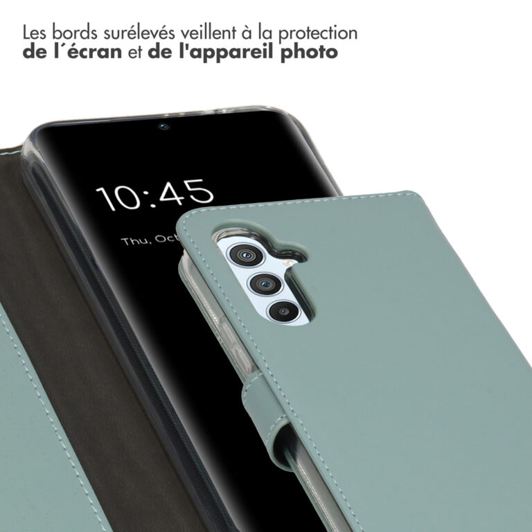 Selencia Echt Lederen Bookcase Samsung Galaxy A54 (5G) - Air Blue - Afbeelding 6