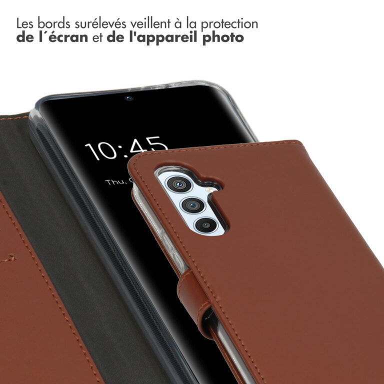 Selencia Echt Lederen Bookcase Samsung Galaxy A54 (5G) - Lichtbruin - Afbeelding 6