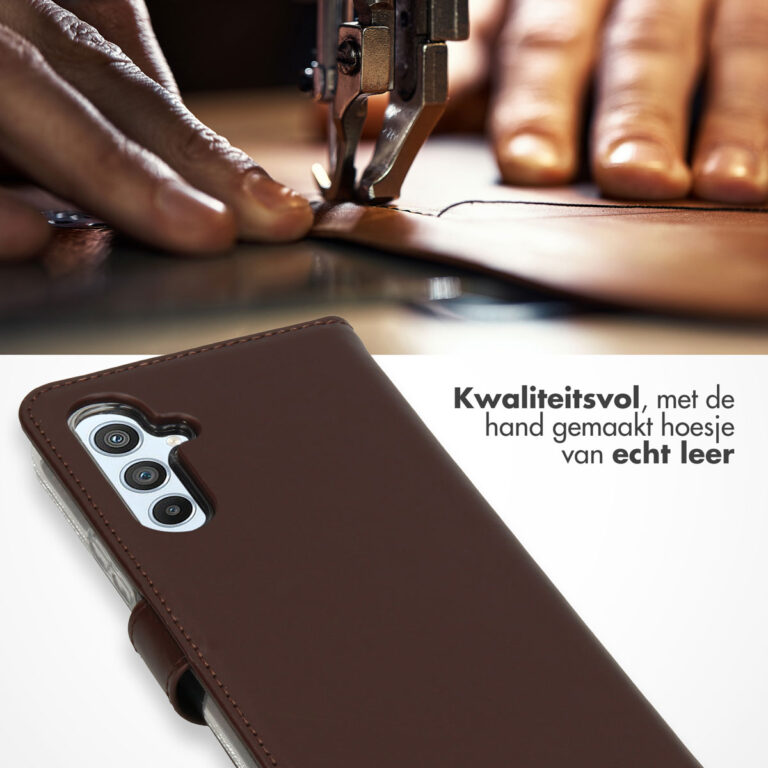 Selencia Echt Lederen Bookcase Samsung Galaxy A54 (5G) - Bruin - Afbeelding 4