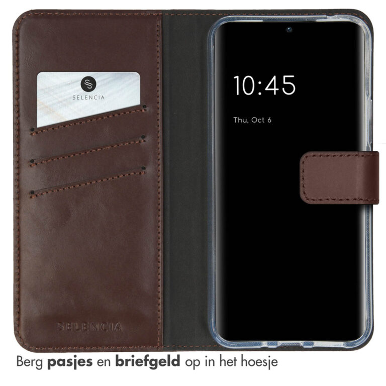 Selencia Echt Lederen Bookcase Samsung Galaxy A54 (5G) - Bruin - Afbeelding 3