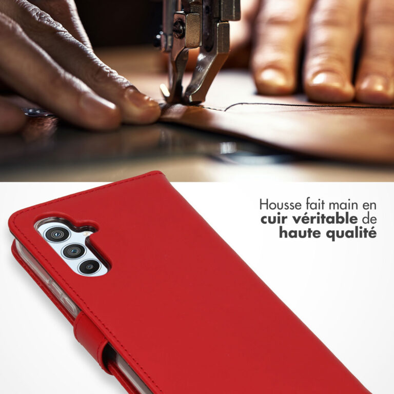 Selencia Echt Lederen Bookcase Samsung Galaxy A54 (5G) - Rood - Afbeelding 8