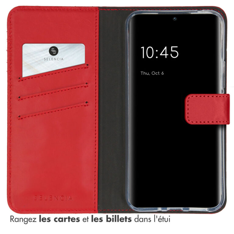 Selencia Echt Lederen Bookcase Samsung Galaxy A54 (5G) - Rood - Afbeelding 7