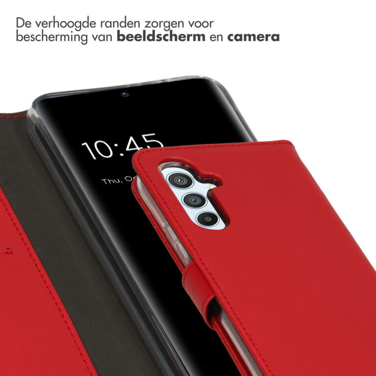 Selencia Echt Lederen Bookcase Samsung Galaxy A54 (5G) - Rood - Afbeelding 2