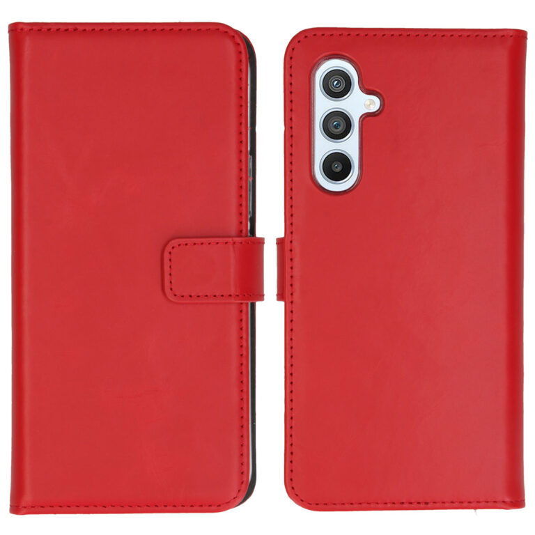 Selencia Echt Lederen Bookcase Samsung Galaxy A54 (5G) - Rood - Afbeelding 5