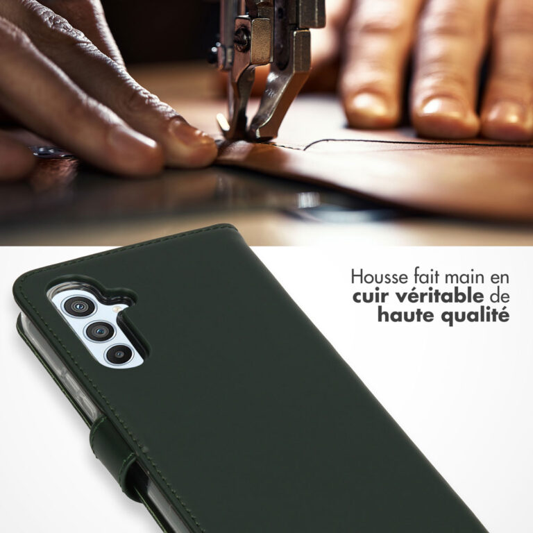 Selencia Echt Lederen Bookcase Samsung Galaxy A54 (5G) - Groen - Afbeelding 8