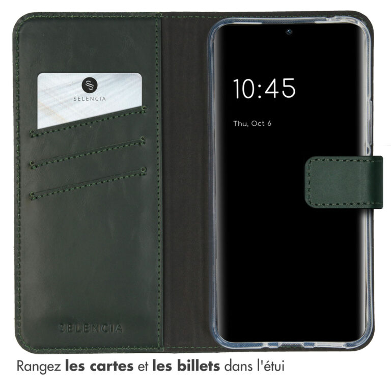 Selencia Echt Lederen Bookcase Samsung Galaxy A54 (5G) - Groen - Afbeelding 7