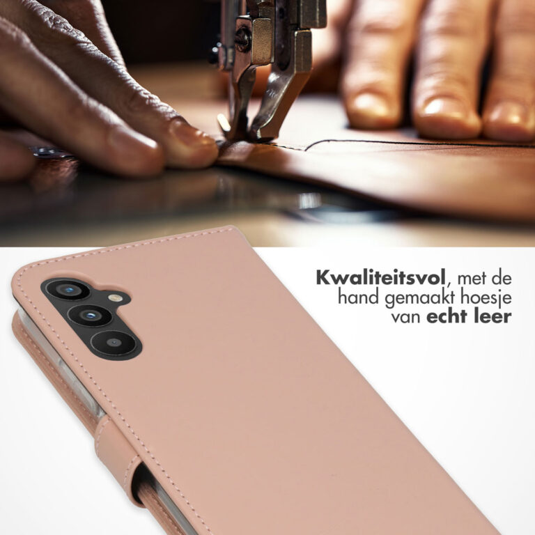Selencia Echt Lederen Bookcase Samsung Galaxy A34 (5G) - Dusty Pink - Afbeelding 4