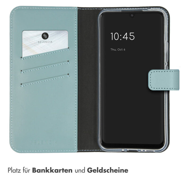 Selencia Echt Lederen Bookcase Samsung Galaxy A34 (5G) - Air Blue - Afbeelding 6