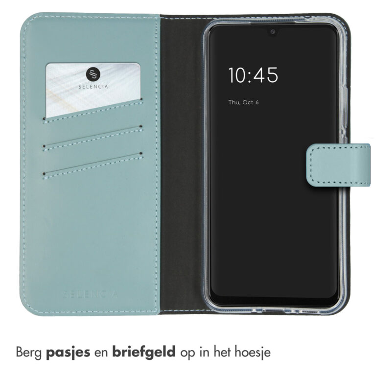 Selencia Echt Lederen Bookcase Samsung Galaxy A34 (5G) - Air Blue - Afbeelding 10