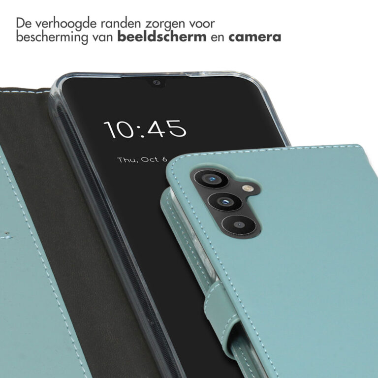 Selencia Echt Lederen Bookcase Samsung Galaxy A34 (5G) - Air Blue - Afbeelding 9