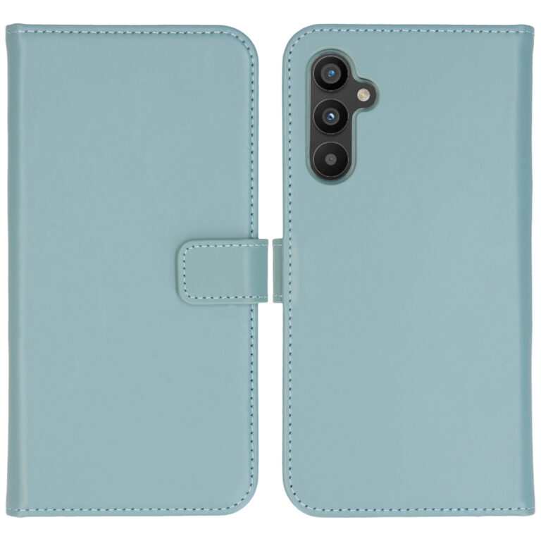 Selencia Echt Lederen Bookcase Samsung Galaxy A34 (5G) - Air Blue - Afbeelding 8