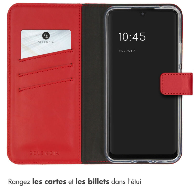 Selencia Echt Lederen Bookcase Samsung Galaxy A34 (5G) - Rood - Afbeelding 7