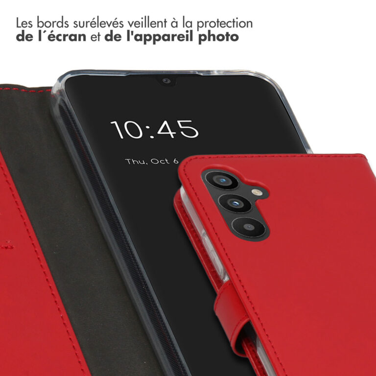 Selencia Echt Lederen Bookcase Samsung Galaxy A34 (5G) - Rood - Afbeelding 6