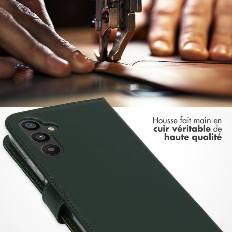 Selencia Echt Lederen Bookcase Samsung Galaxy A34 (5G) - Groen - Afbeelding 8