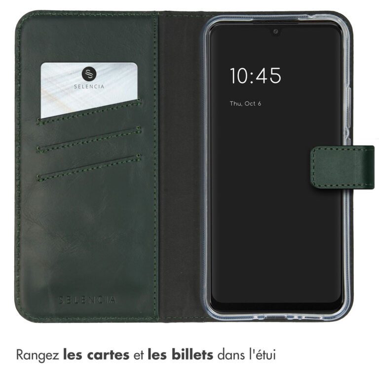 Selencia Echt Lederen Bookcase Samsung Galaxy A34 (5G) - Groen - Afbeelding 7