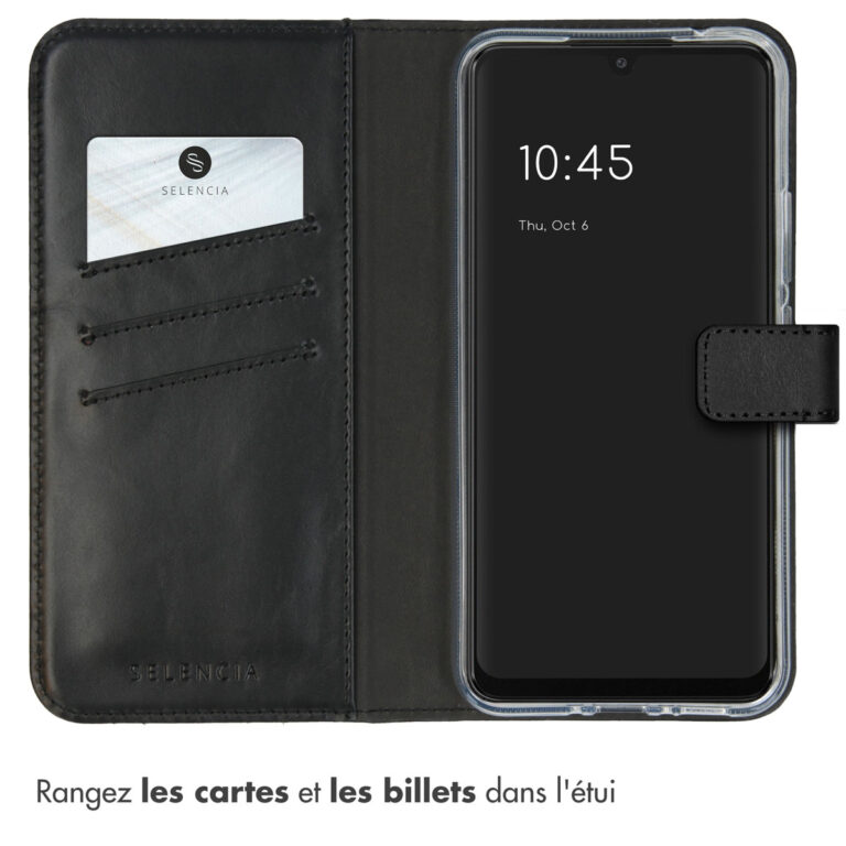 Selencia Echt Lederen Bookcase Samsung Galaxy A34 (5G) - Zwart - Afbeelding 7