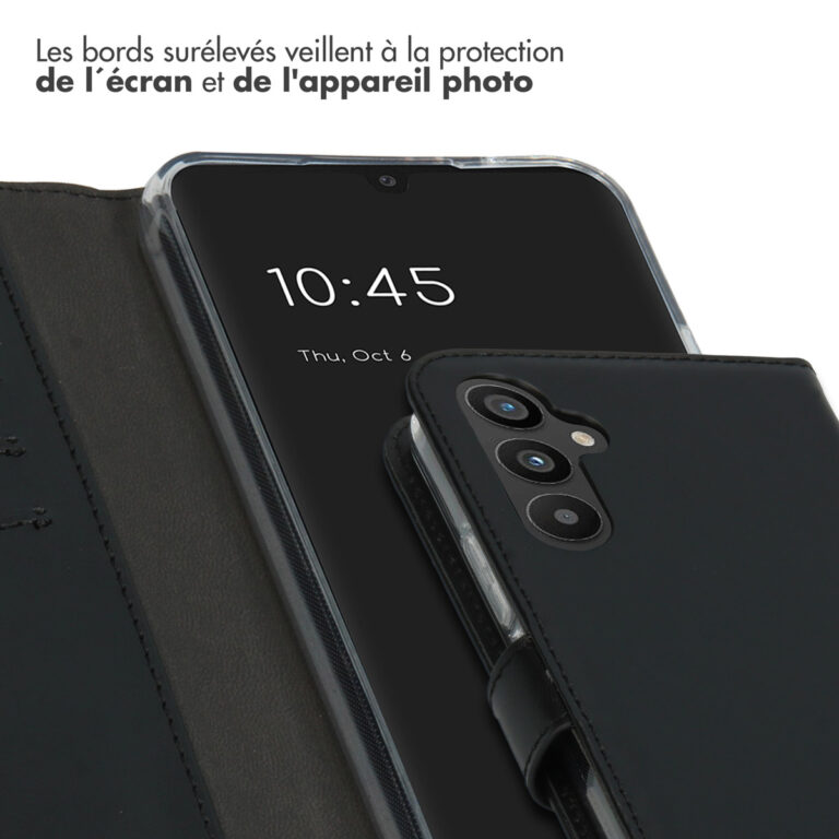 Selencia Echt Lederen Bookcase Samsung Galaxy A34 (5G) - Zwart - Afbeelding 6