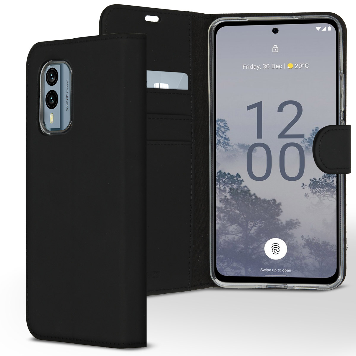 Accezz Wallet Softcase Bookcase Nokia X30 – Zwart