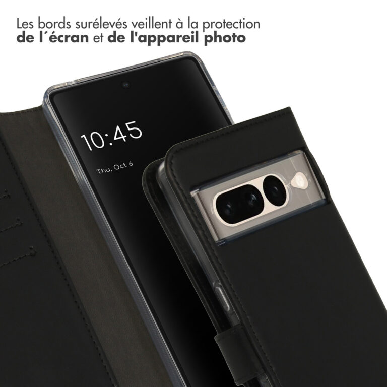 Selencia Echt Lederen Bookcase Google Pixel 7 Pro - Zwart - Afbeelding 6