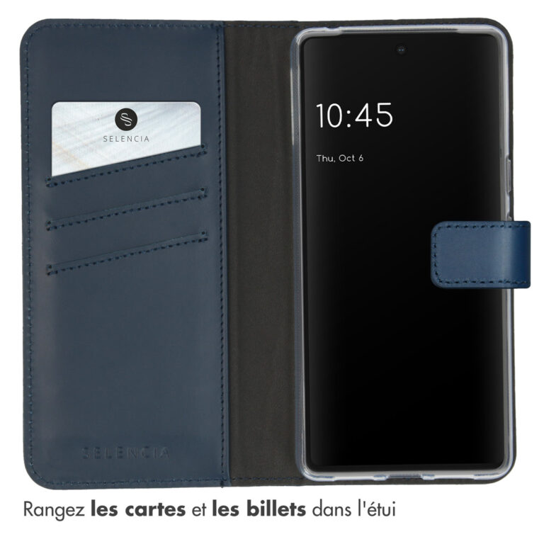 Selencia Echt Lederen Bookcase Google Pixel 7 - Blauw - Afbeelding 6