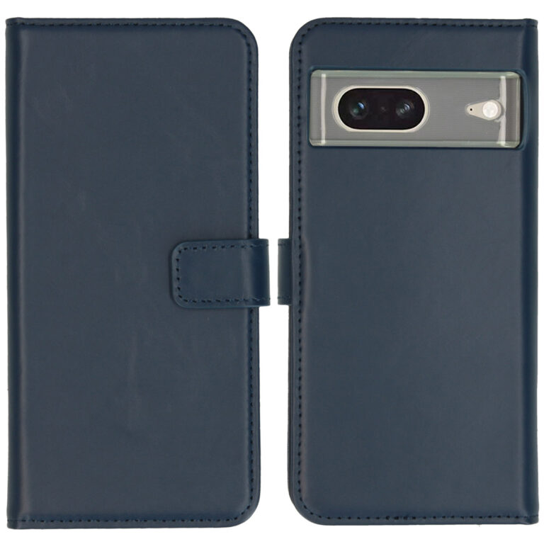 Selencia Echt Lederen Bookcase Google Pixel 7 - Blauw - Afbeelding 5