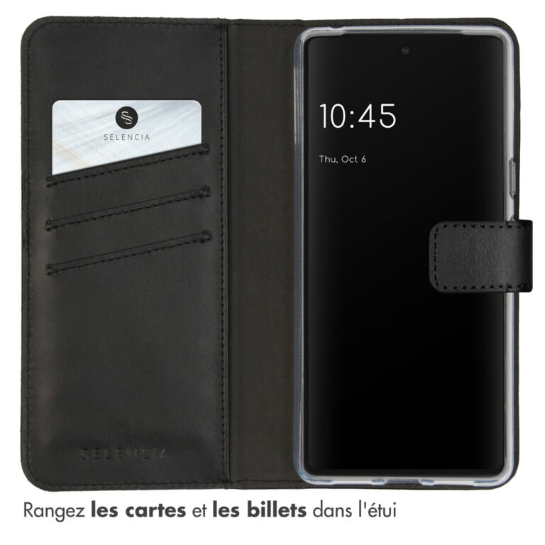Selencia Echt Lederen Bookcase Google Pixel 7 - Zwart - Afbeelding 8