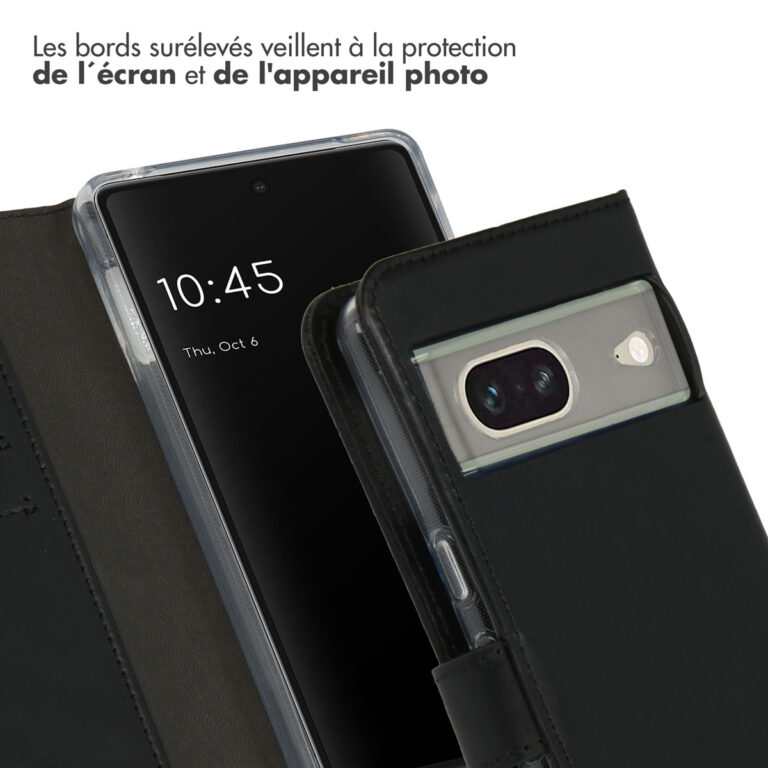 Selencia Echt Lederen Bookcase Google Pixel 7 - Zwart - Afbeelding 7