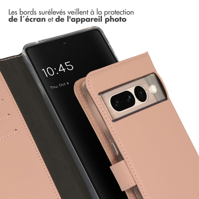 Selencia Echt Lederen Bookcase Google Pixel 7 Pro - Dusty Pink - Afbeelding 6