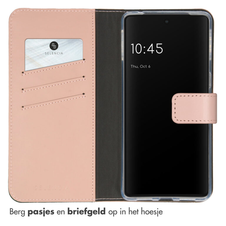 Selencia Echt Lederen Bookcase Google Pixel 7 Pro - Dusty Pink - Afbeelding 3