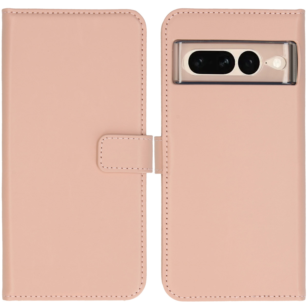 Selencia Echt Lederen Bookcase Google Pixel 7 Pro – Dusty Pink