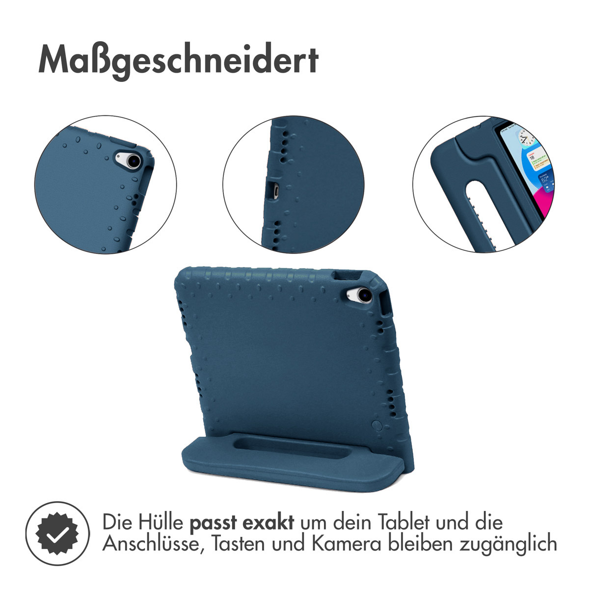 Accezz Kidsproof Backcover met handvat Apple iPad 11 (2025) 11 inch A16 / iPad 10 (2022) 10.9 inch - Donkerblauw - Afbeelding 10