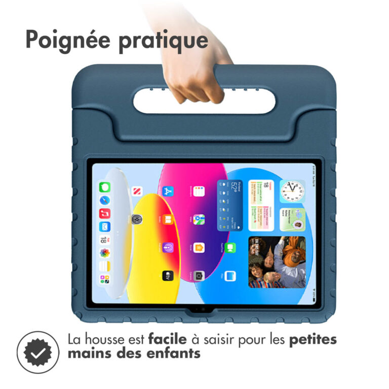 Accezz Kidsproof Backcover met handvat Apple iPad 11 (2025) 11 inch / iPad 10 (2022) 10.9 inch - Donkerblauw - Afbeelding 7