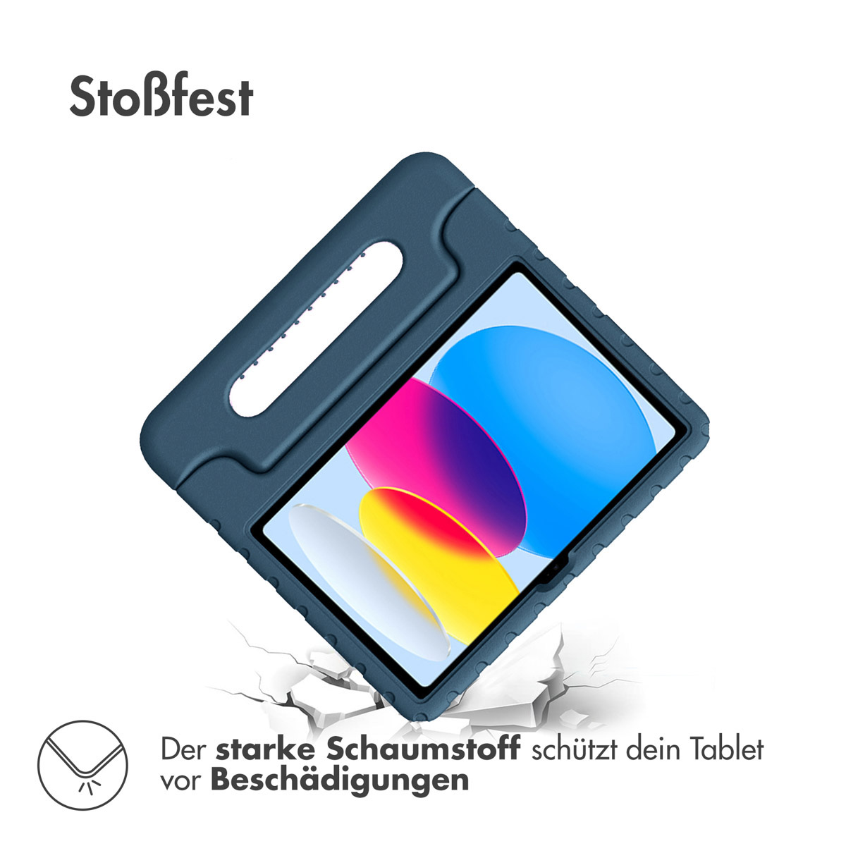 Accezz Kidsproof Backcover met handvat Apple iPad 11 (2025) 11 inch A16 / iPad 10 (2022) 10.9 inch - Donkerblauw - Afbeelding 4