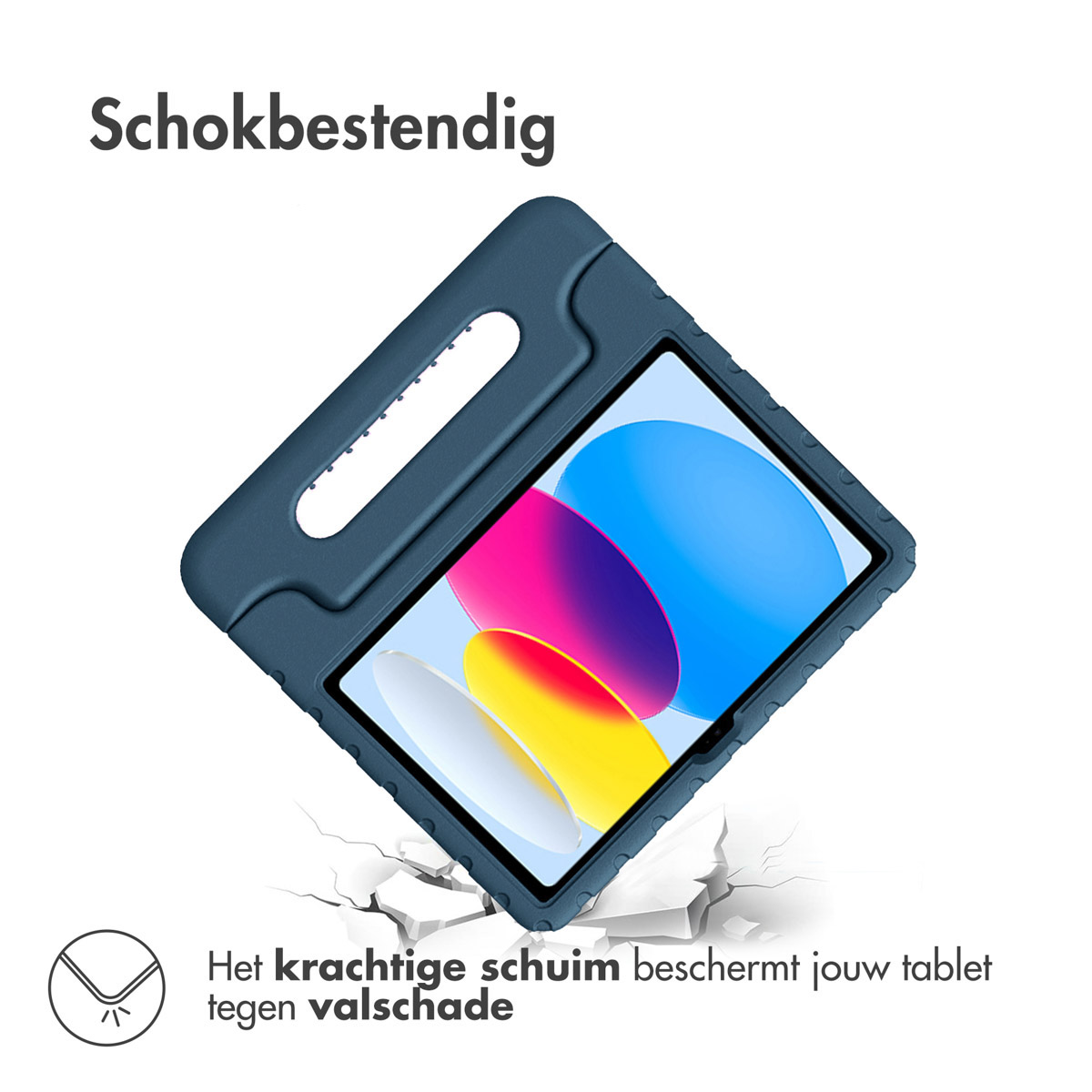 Accezz Kidsproof Backcover met handvat Apple iPad 11 (2025) 11 inch A16 / iPad 10 (2022) 10.9 inch - Donkerblauw - Afbeelding 6