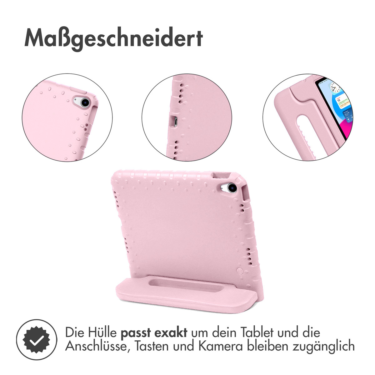 Accezz Kidsproof Backcover met handvat Apple iPad 11 (2025) 11 inch A16 / iPad 10 (2022) 10.9 inch - Lichtroze - Afbeelding 10