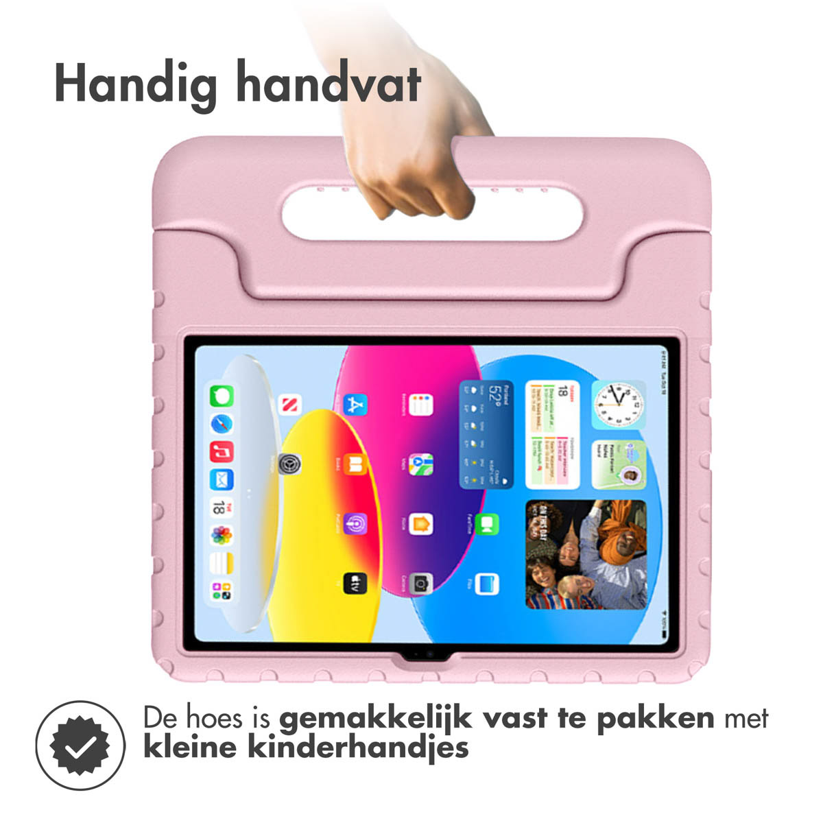 Accezz Kidsproof Backcover met handvat Apple iPad 11 (2025) 11 inch A16 / iPad 10 (2022) 10.9 inch - Lichtroze - Afbeelding 9
