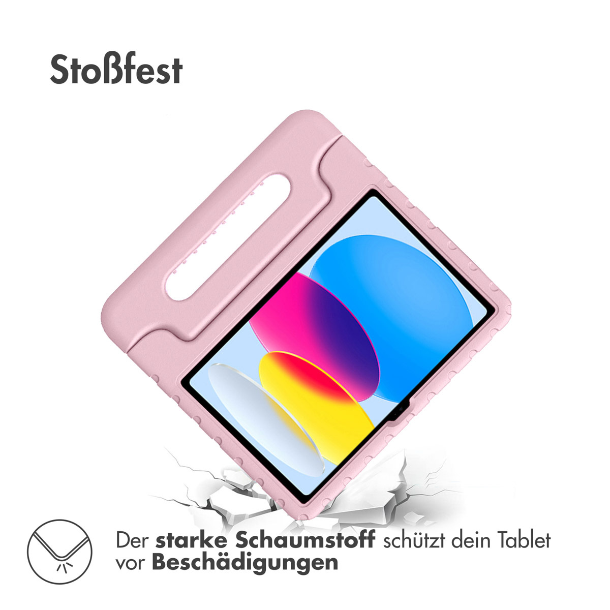 Accezz Kidsproof Backcover met handvat Apple iPad 11 (2025) 11 inch A16 / iPad 10 (2022) 10.9 inch - Lichtroze - Afbeelding 4